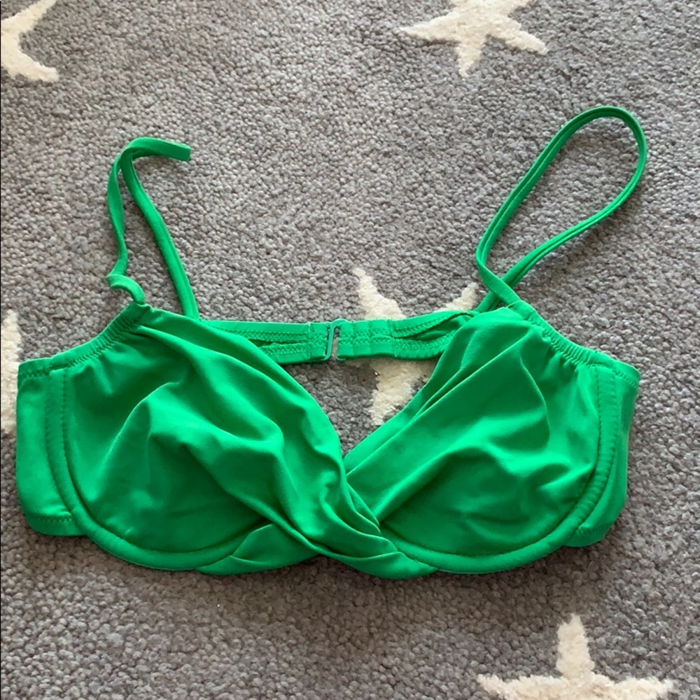 Jcrew kelly green 32b bikini top